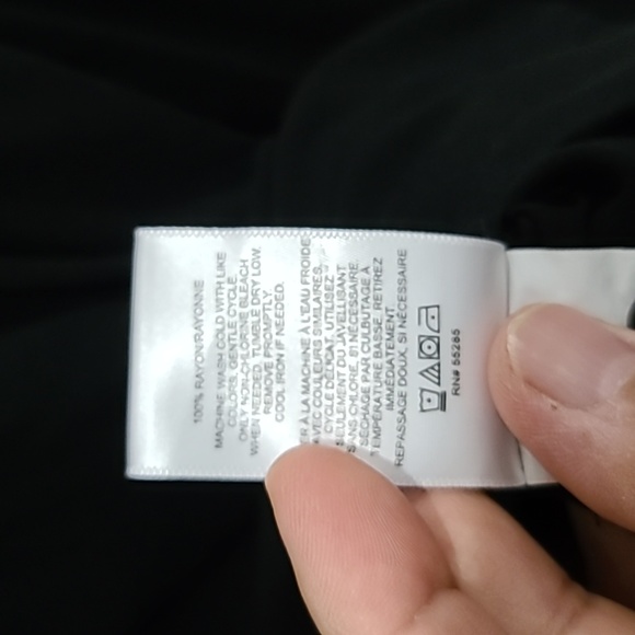 NWT Mens Blk  L/S 2 Pkt Rayon Slim Btn Down Shirt Size: XL - Picture 6 of 6